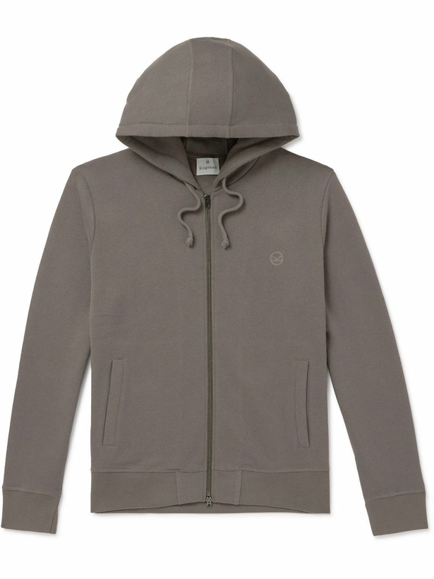 Photo: Kingsman - Logo-Embroidered Cotton and Cashmere-Blend Jersey Zip-Up Hoodie - Brown