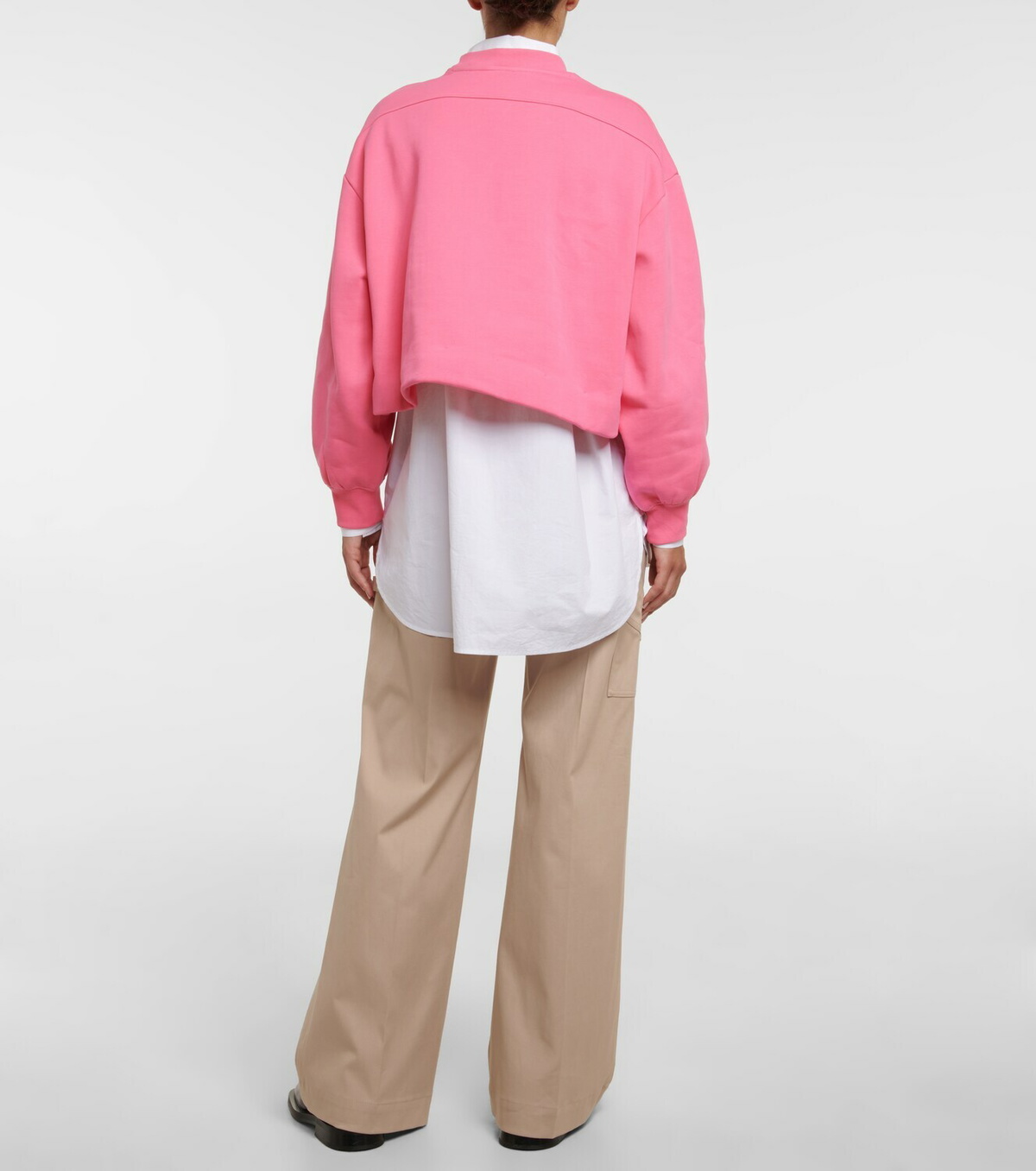 Patou Cropped cotton jersey sweater