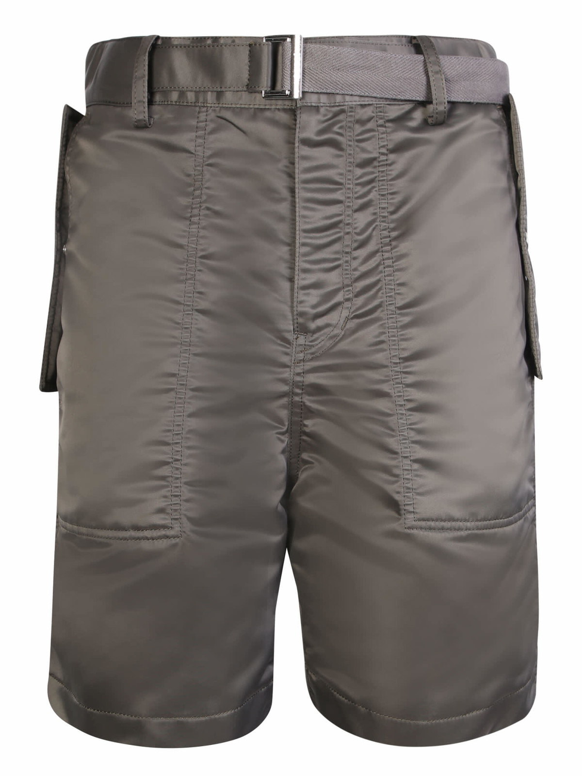 sacai Gray Nylon Twill Shorts Sacai