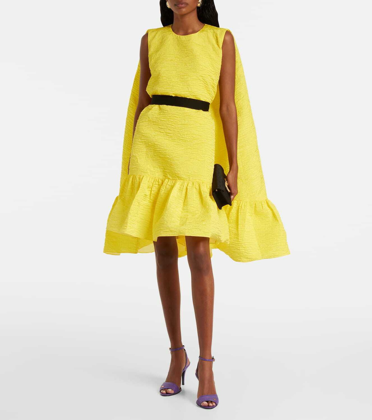 Roksanda Elia caped ruffled cloque minidress