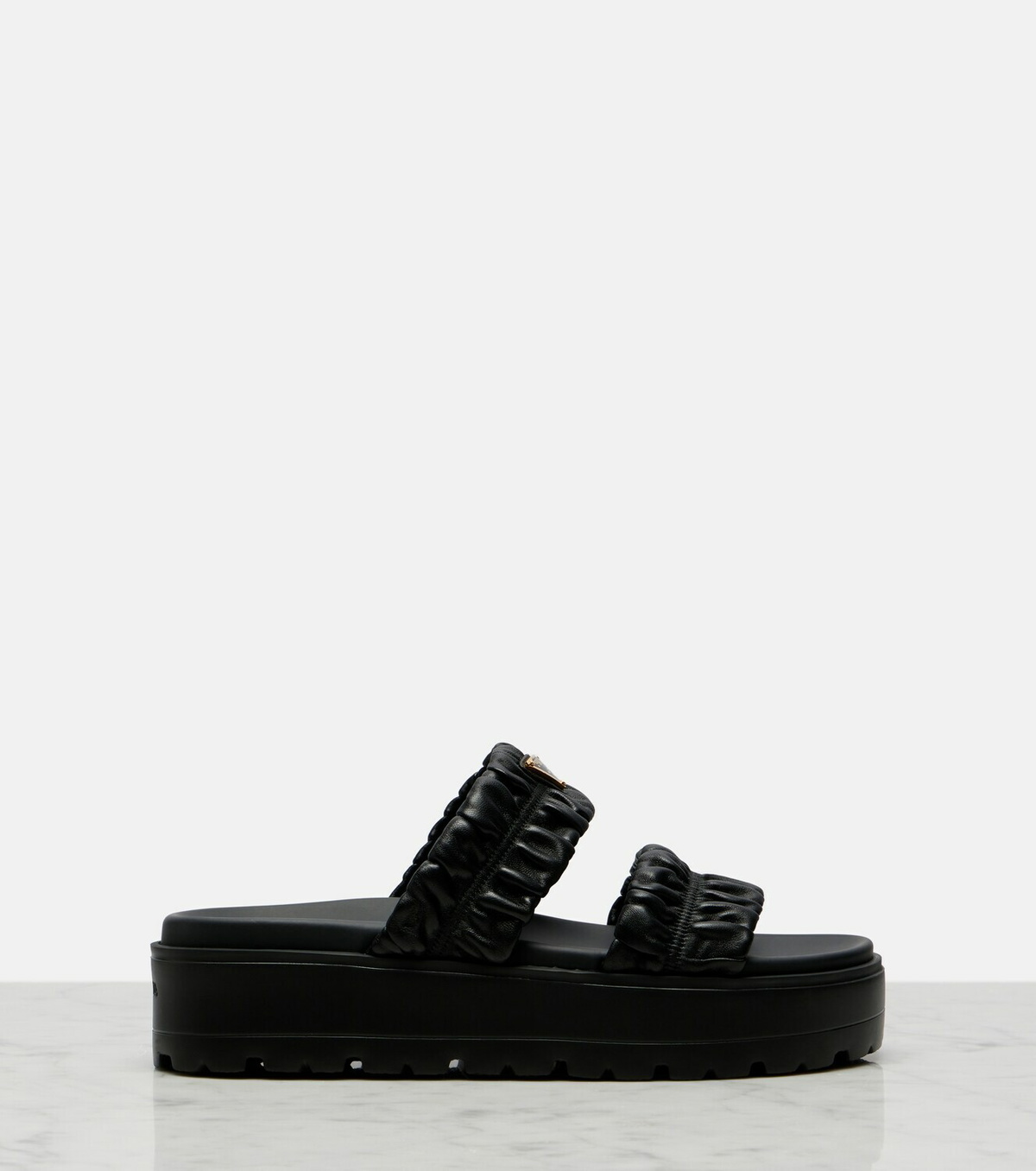 Prada Matelassé leather platform sandals
