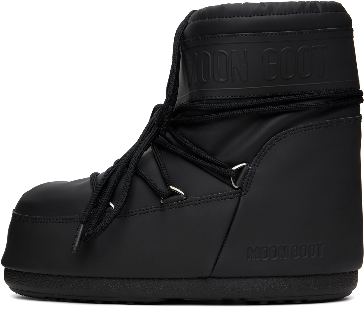 Moon Boot Black Icon Low Rubber Boots