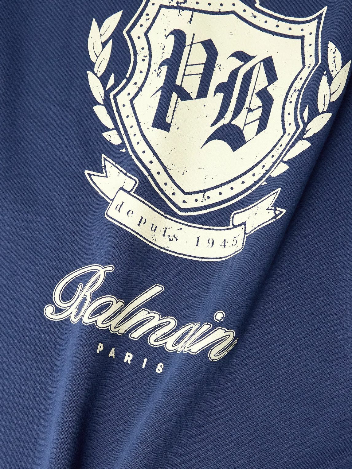 Balmain - Logo-Print Cotton-Jersey Sweatshirt - Blue