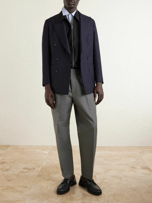 Photo: Jil Sander - Tapered-Leg Cotton Trousers - Gray