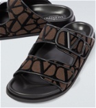 Valentino Garavani Toile Iconographe leather-trimmed sandals