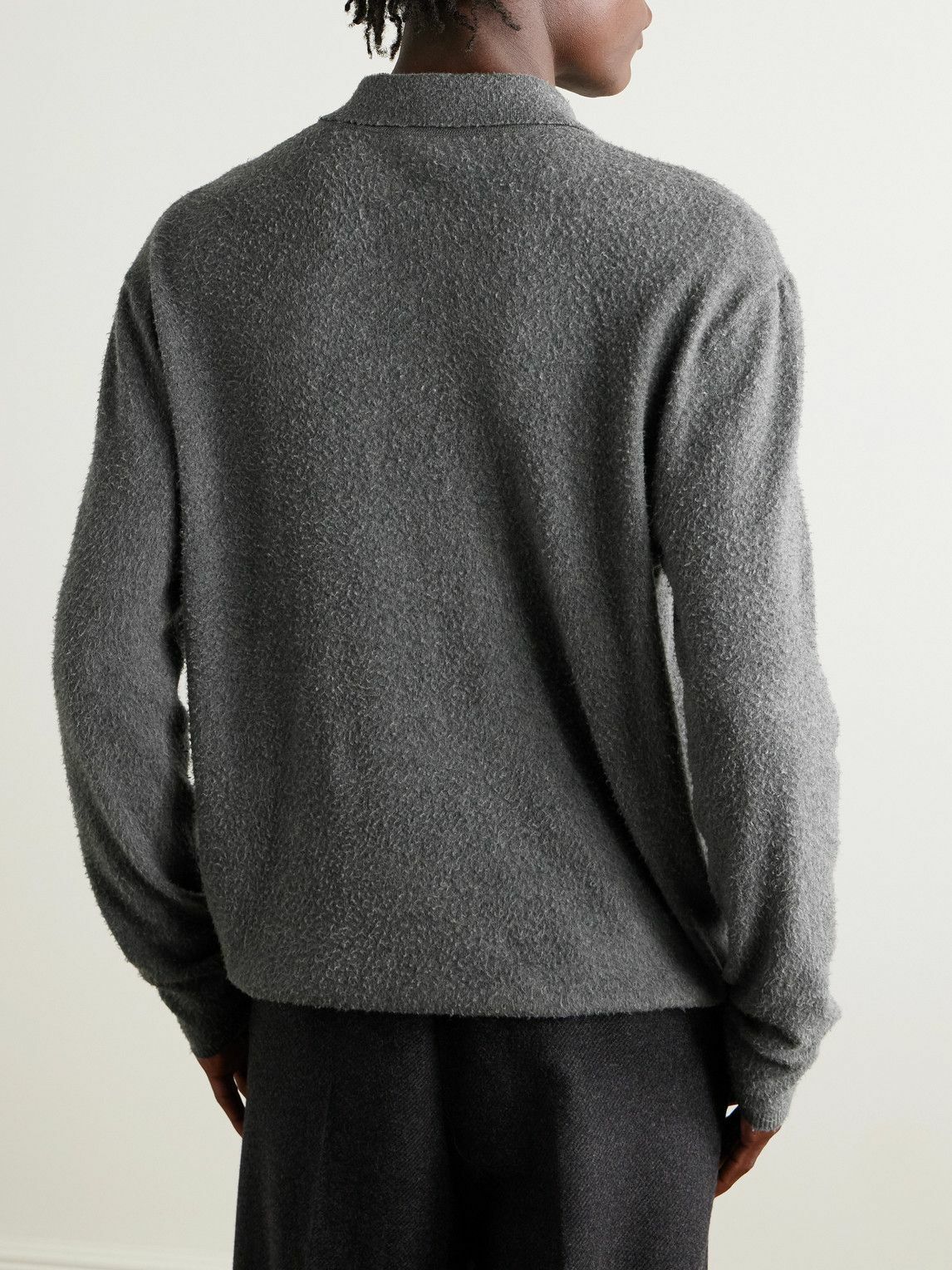 The Row - Almot Brushed-Cotton Polo Shirt - Gray