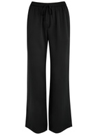 Fleur OF England Fleur du Jour Silk-satin Pyjama Trousers Black