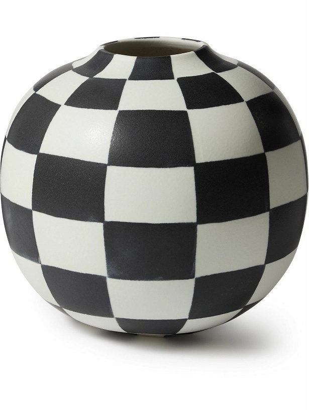 Photo: L'Objet - Small Damier Checked Porcelain Vase
