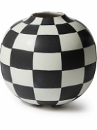 L'Objet - Small Damier Checked Porcelain Vase