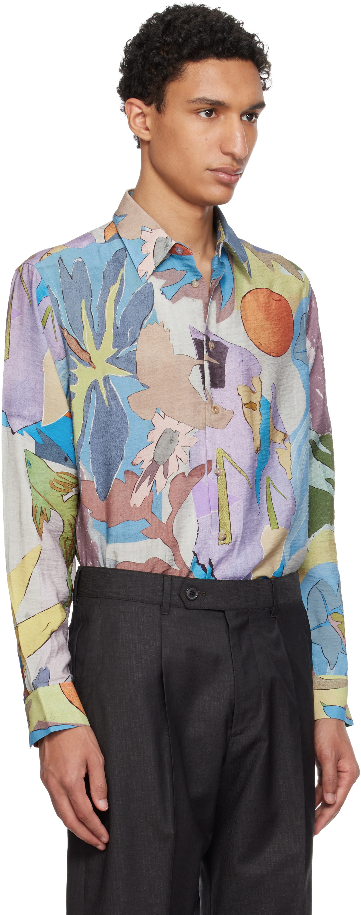 Paul Smith Multicolor 'River Collage' Viscose-Blend Shirt