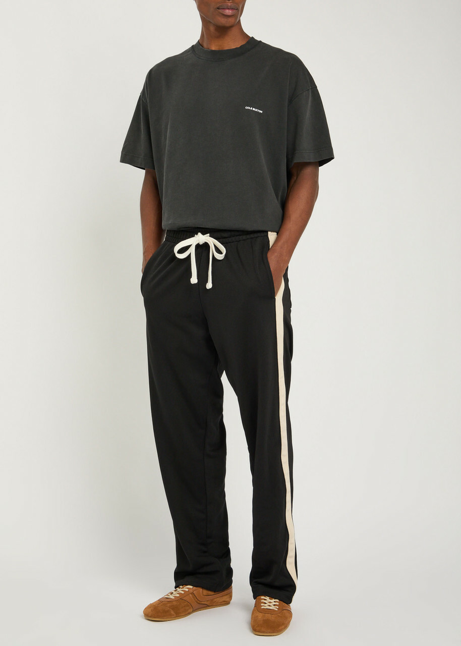 Cole Buxton Stripe Straight-leg Jersey Track Pants Black