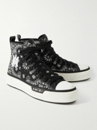 AMIRI - Leather-Trimmed Paisley-Print Canvas High-Top Sneakers - Black