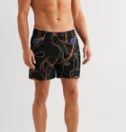 AMIRI - Mid-Length Printed Stretch-Shell Swim Shorts - Black