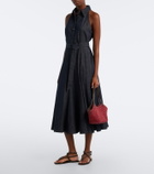 Brunello Cucinelli Monili leather-trimmed raffia-effect tote bag