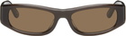 THISTLES Brown 'The Suede' Sunglasses