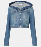 Alaïa Cropped hooded denim jacket