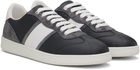 Ferragamo Gray & White Low Top Signature Sneakers