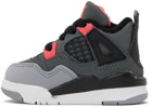 Nike Jordan Baby Gray & Black Jordan 4 Retro Sneakers