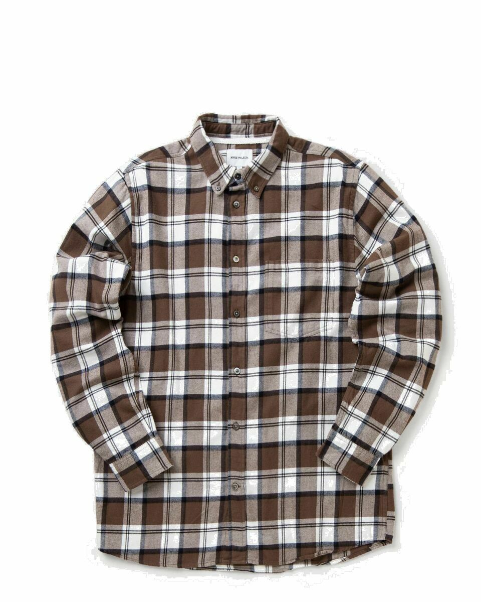 Photo: Norse Projects Anton Brushed Flannel Check Brown - Mens - Longsleeves