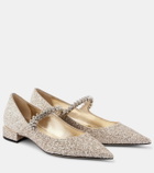 Jimmy Choo Bing glitter ballet flats