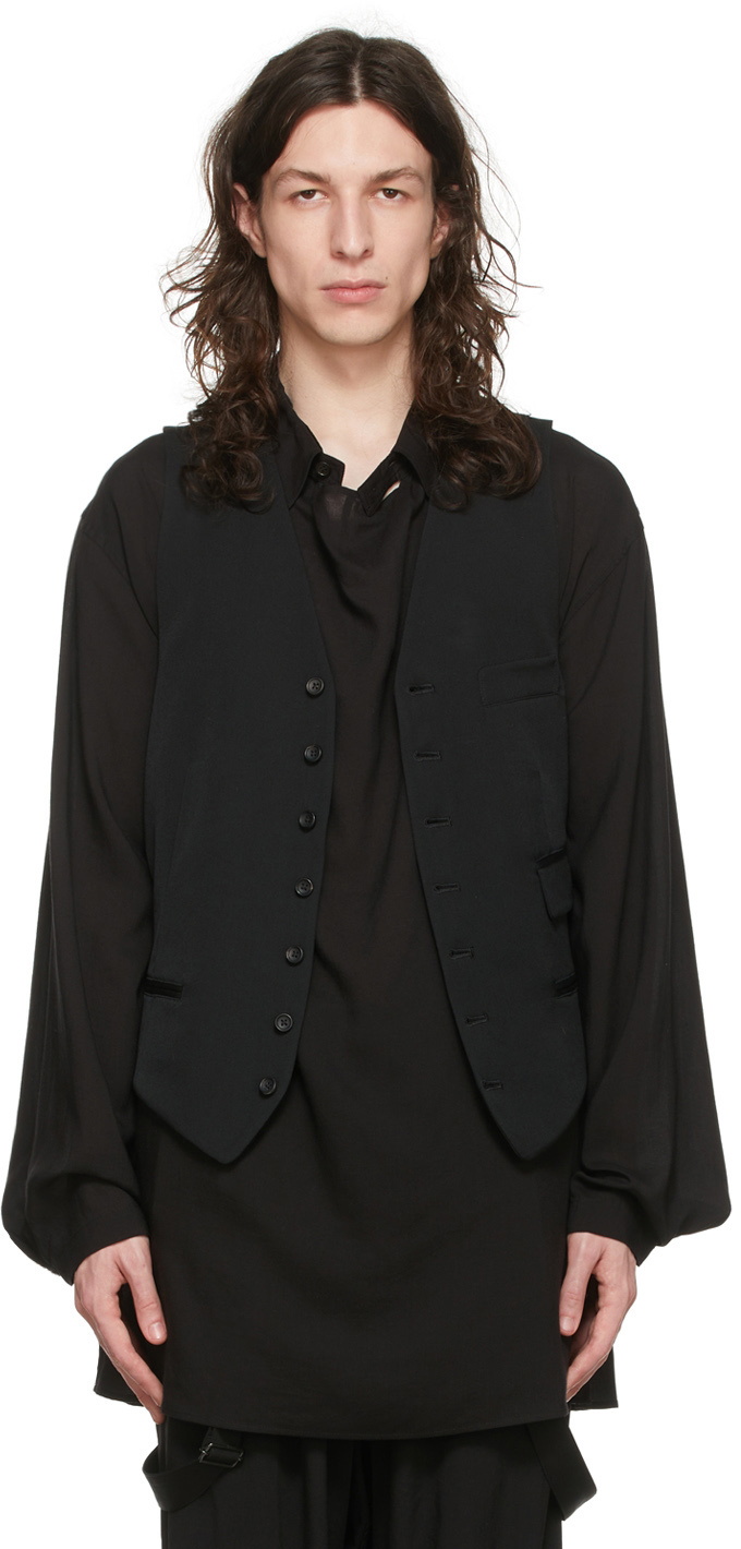 Yohji Yamamoto Black Wool Vest Yohji Yamamoto