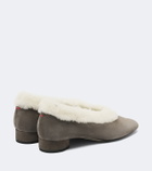Aeyde Delia shearling-lined suede ballet flats