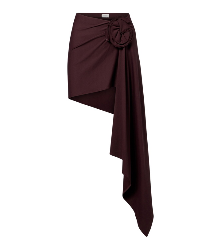 Photo: Magda Butrym Floral-appliqué draped miniskirt