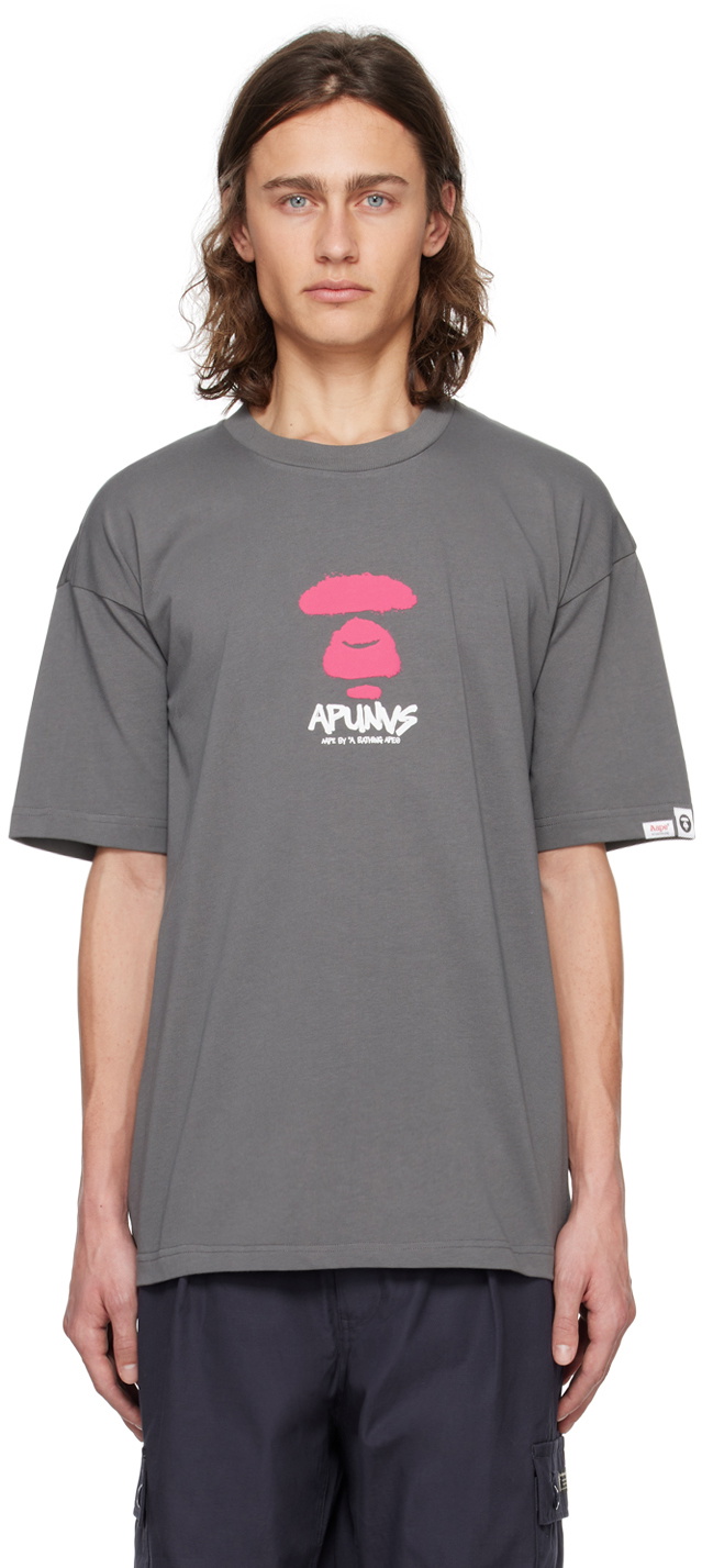 AAPE by A Bathing Ape Gray Bonded T-Shirt AAPE by A Bathing Ape