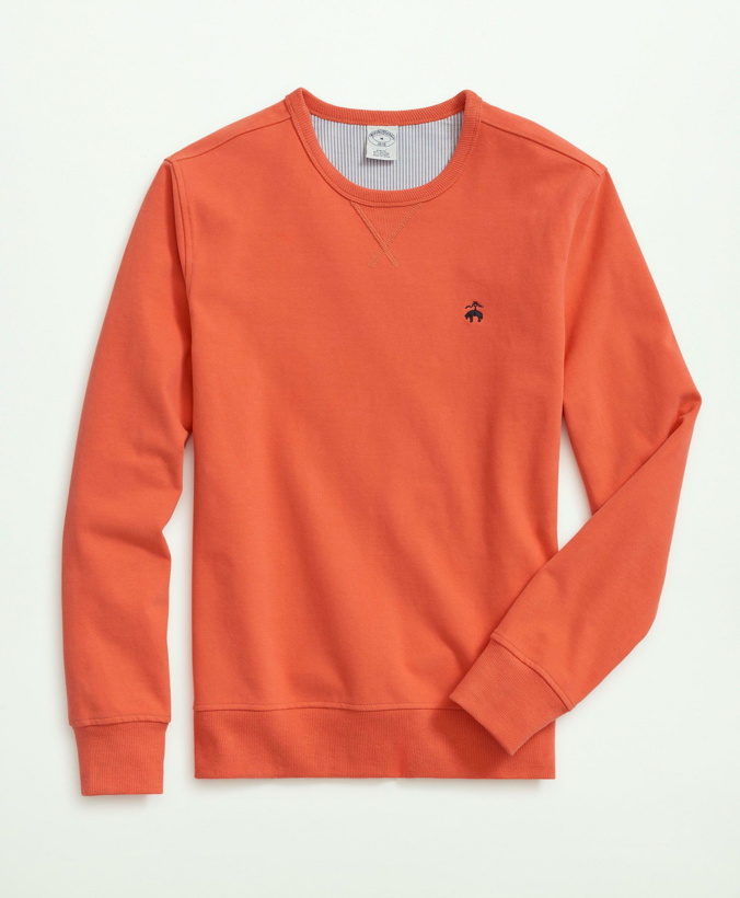 Photo: Brooks Brothers Men's Stretch Sueded Cotton Jersey Sweatshirt | Bright Orange