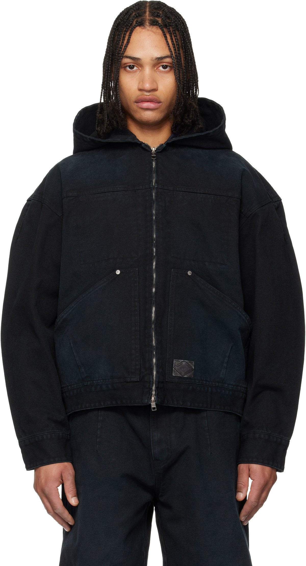 WOOYOUNGMI Navy Hood Dyed Jacket