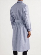 Turnbull & Asser - Piped Checked Cotton-Poplin Robe - Blue