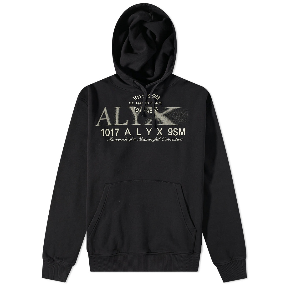 1017 ALYX 9SM Men's Logo Popover Hoodie in Black 1017 ALYX 9SM