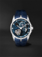 Roger Dubuis - Excalibur Cobalt Blue Limited Edition Flying Tourbillon Hand-Wound 42mm CarTech Micro-Melt BioDur CCMTM and Leather Watch, Ref. No. DBEX0838