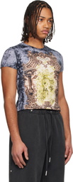 Jean Paul Gaultier Blue & Beige 'The Blue Médaillon' T-Shirt