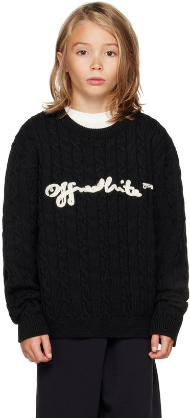 Photo: Off-White Kids Black Off Script Sweater