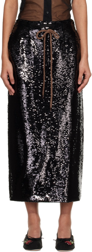 Photo: Simone Rocha Black Column Pencil Midi Skirt
