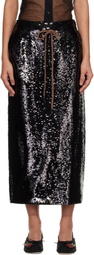 Simone Rocha Black Column Pencil Midi Skirt