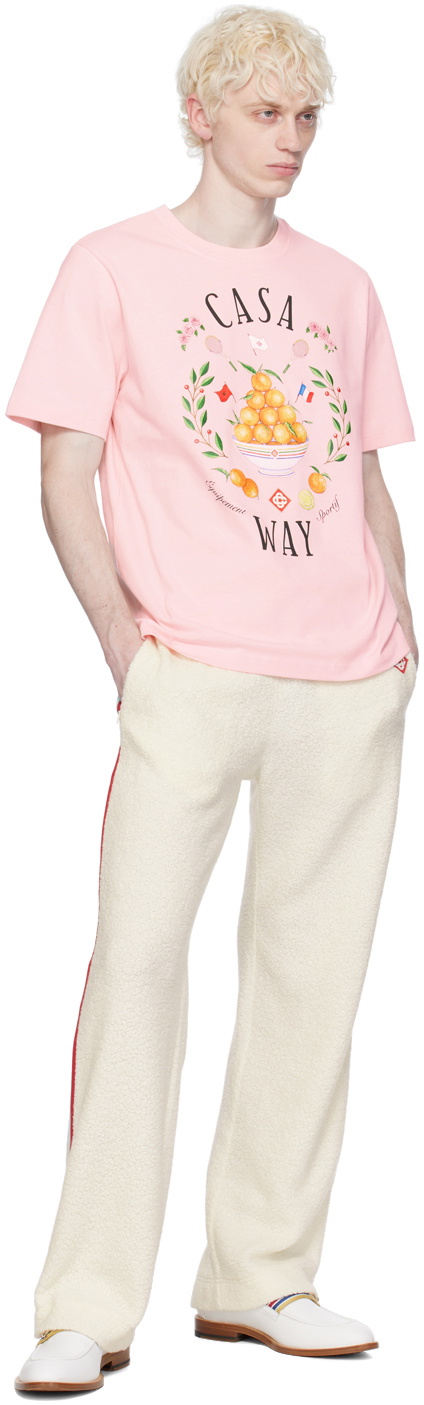 【関税込み】Casablanca SSENSE限定 ピンク Casa Way Tシャツ SSENSE Exclusive Pink 'Casa Way' T-Shirt by Casablanca on Sale