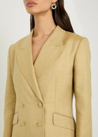Gabriela Hearst Angela Double-breasted Wool and Silk-blend Blazer Beige