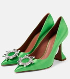 Amina Muaddi Begum embellished satin pumps