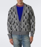 Versace Jacquard wool and cashmere cardigan