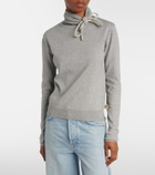 Area Embellished cotton and cashmere turtleneck sweater