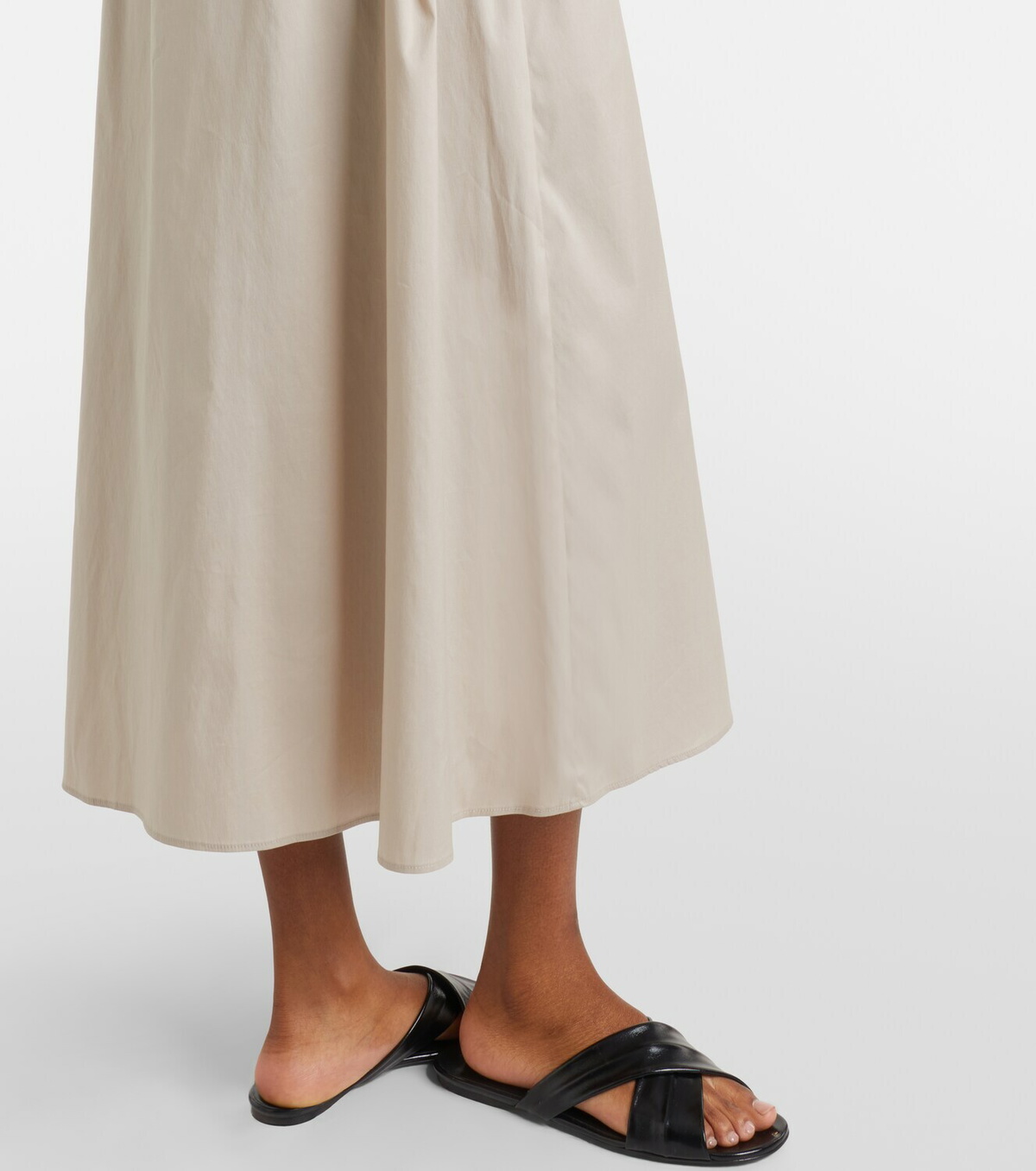 Max Mara Cognac cotton-blend midi dress