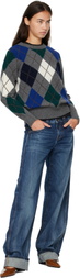 &Daughter Gray Ava Argyle Crewneck Sweater