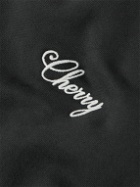 Cherry Los Angeles - Straight-Leg Logo-Embroidered Cotton-Jersey Sweetpants - Black