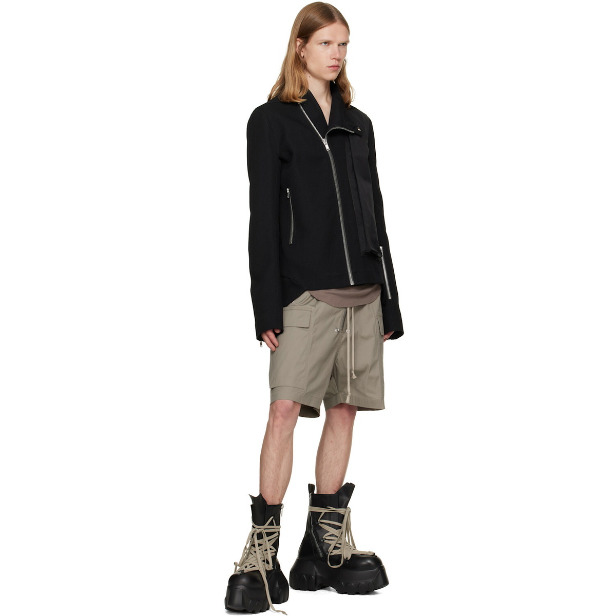 Rick Owens Gray Tower Cargobela Shorts