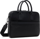 BOSS Black Leather Embossed-Logo Document Briefcase