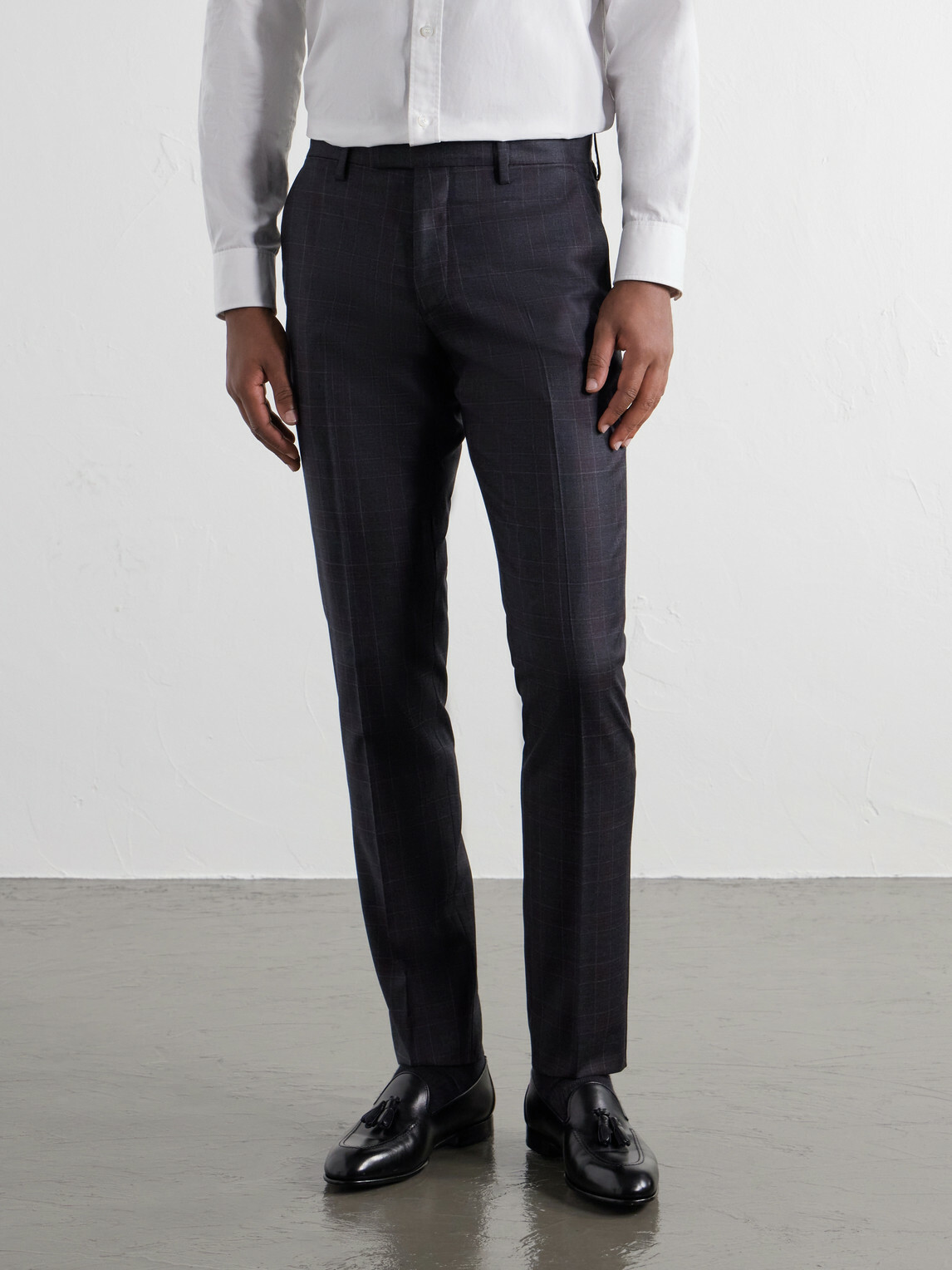 Mr P. - Straight-Leg Checked Wool-Twill Trousers - Gray