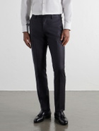 Mr P. - Straight-Leg Checked Wool-Twill Trousers - Gray