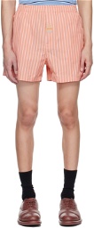 Martine Rose Pink & Green Striped Shorts